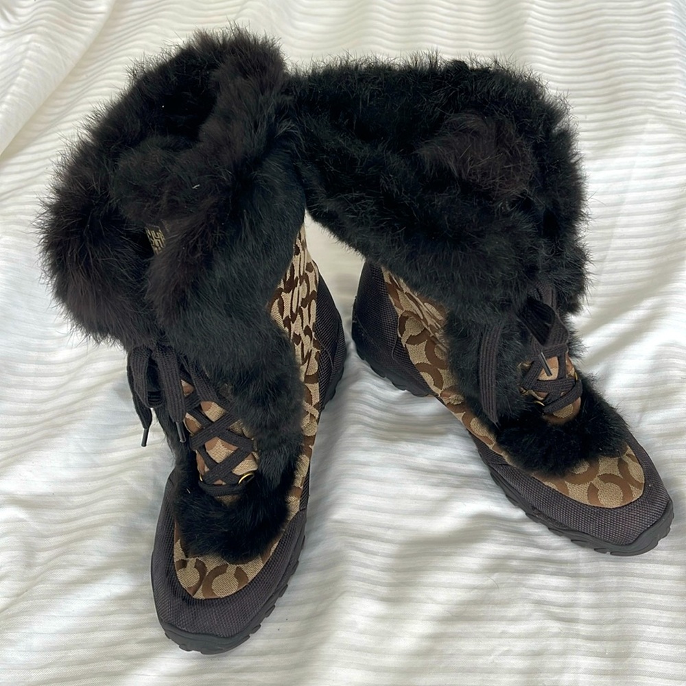 Coach Faux Fur Boots ~ Like New!